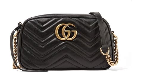 Gucci 447632 Women's Black Quilted Leather GG Marmont